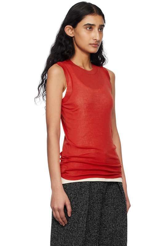레드 수퍼 하이 탱크 탑 Red Super High Gauge Sheer Tank Top 17322481