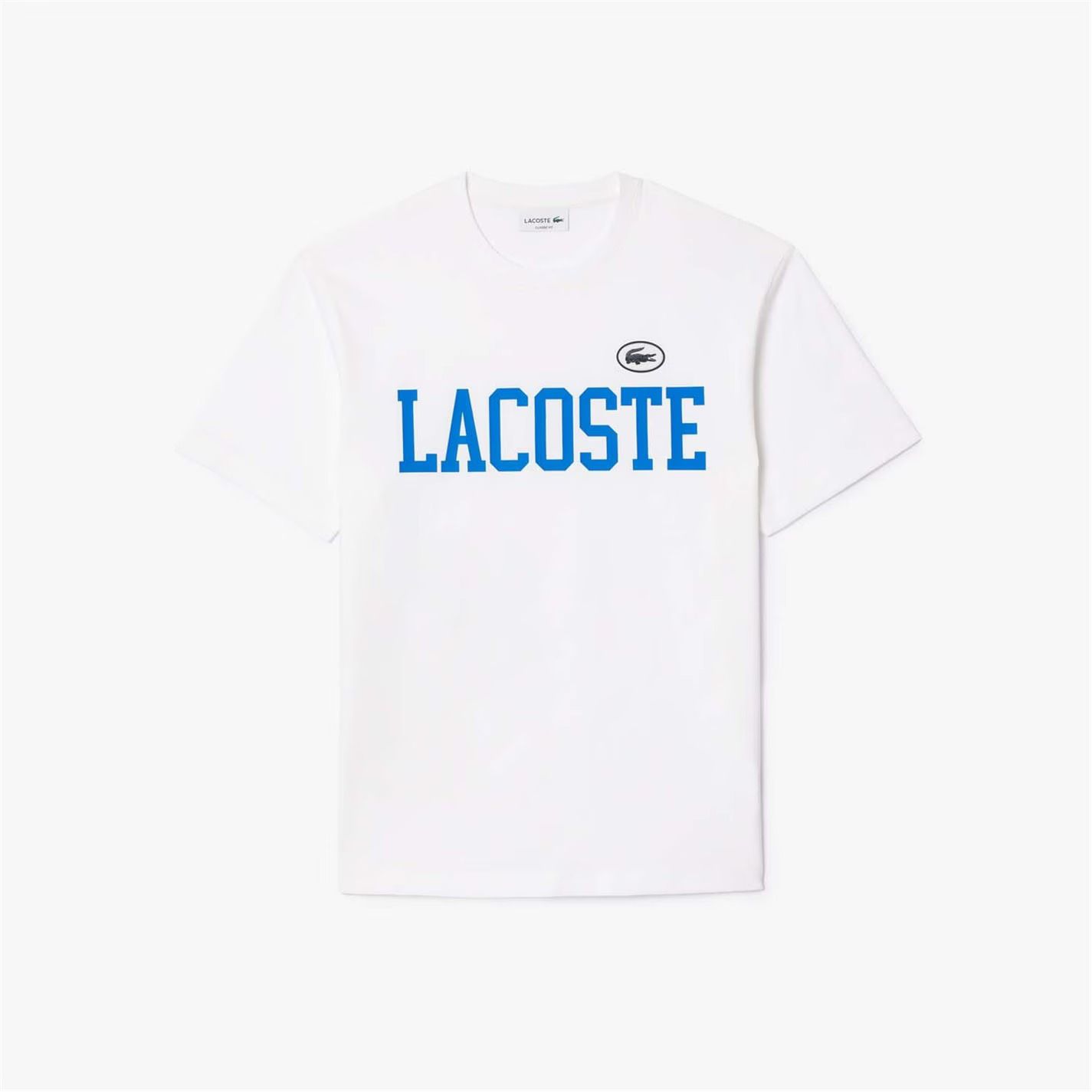 배색 뱃지 코튼 티셔츠 Contrast Badge Cotton T-Shirt 328863 White