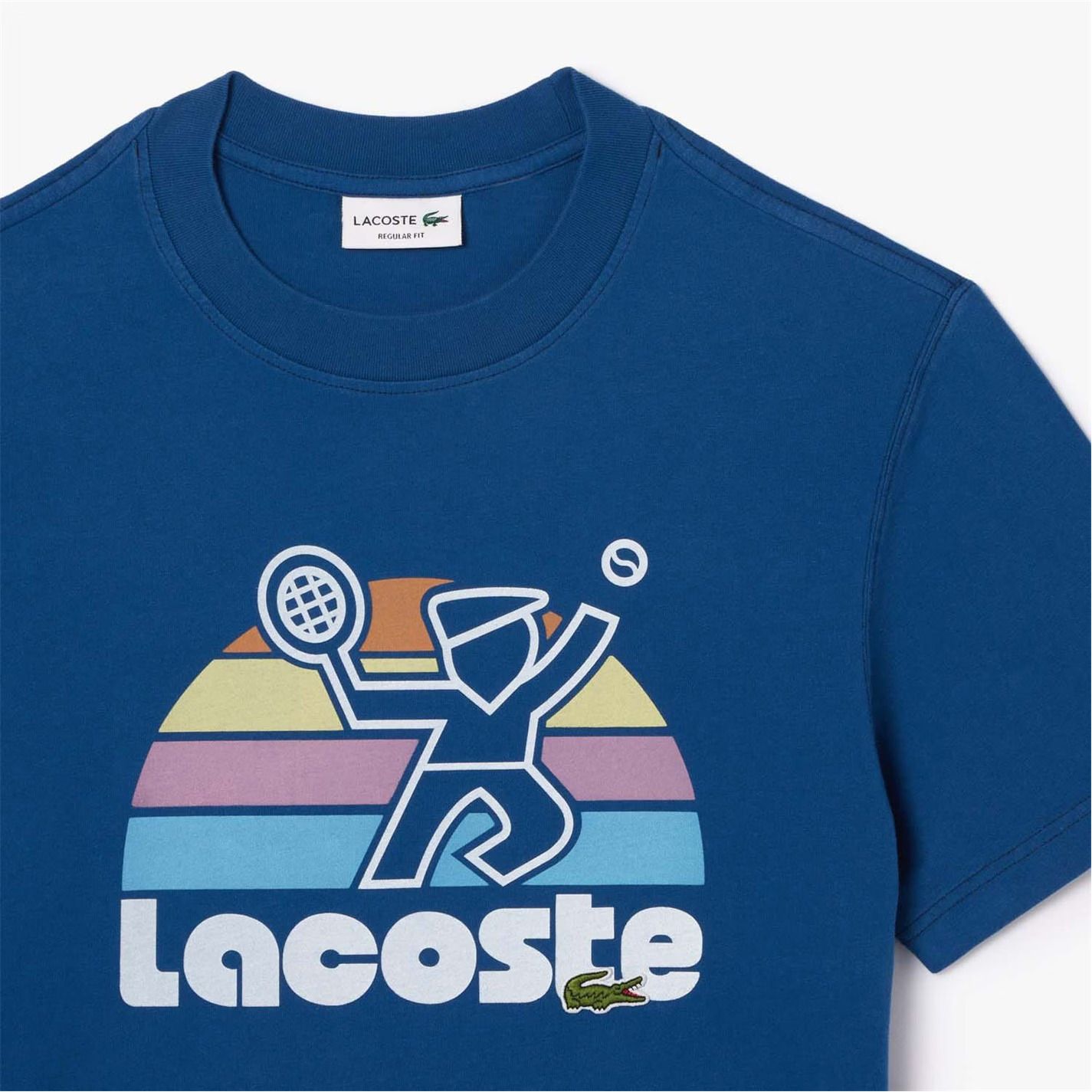 워시드 이펙트 테니스 파리 티셔츠 Washed Effect Tennis Paris T-Shirt 328555 Blue
