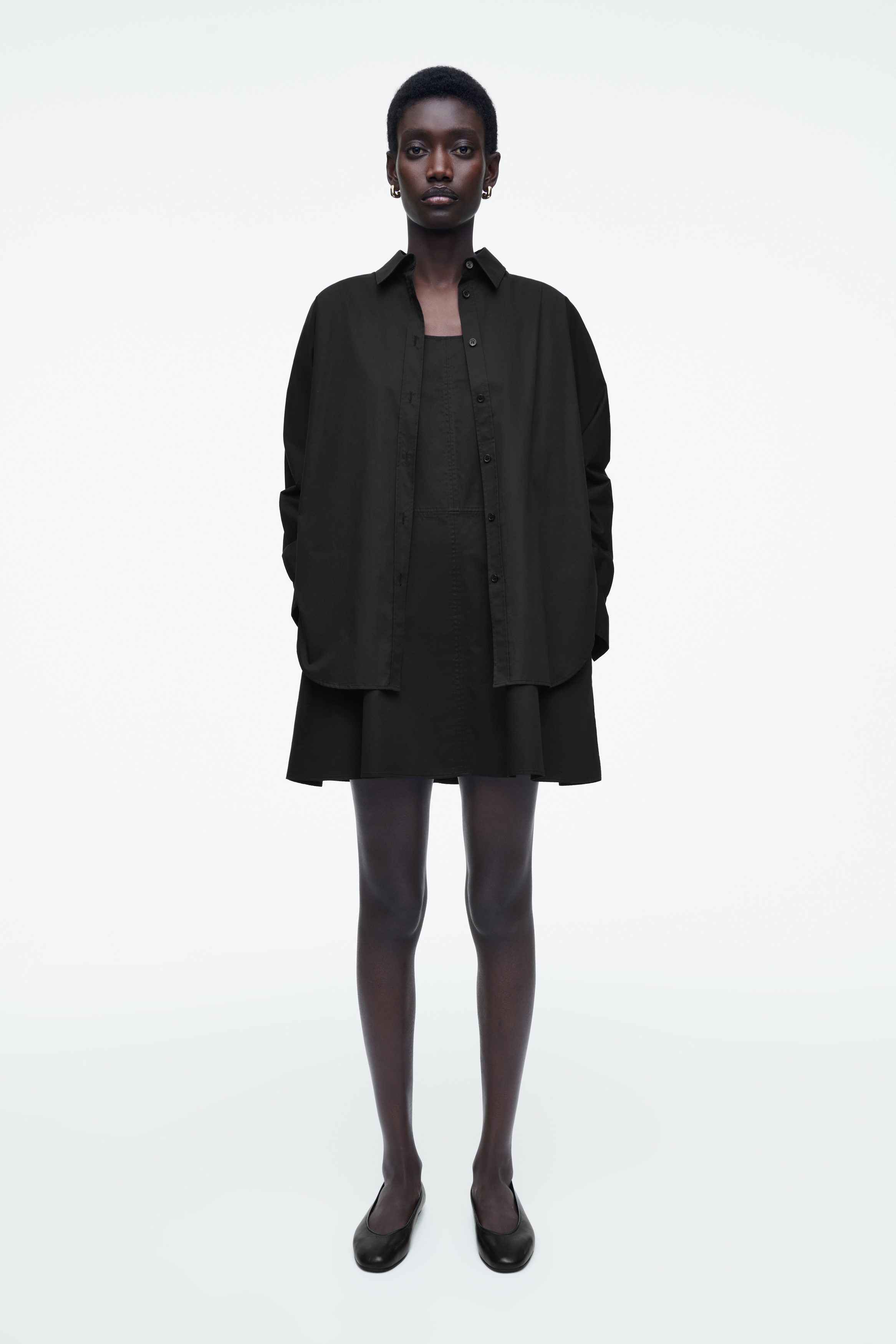 셔츠 드레스 LAYERED TRAPEZE SHIRT DRESS 1281230001