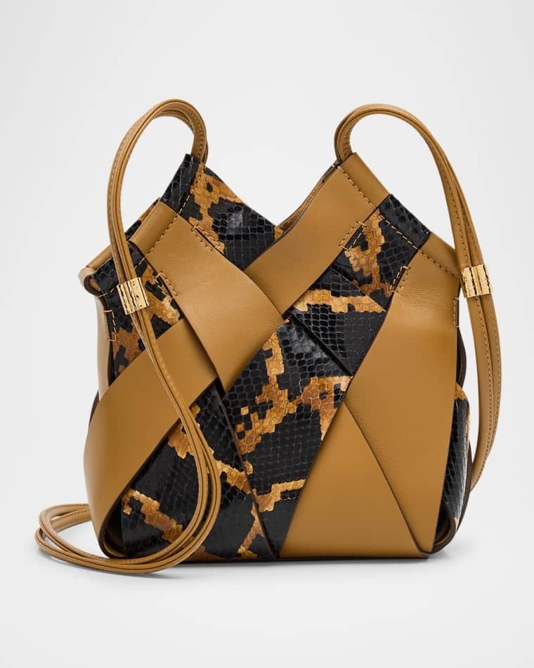 샬롯 가죽 크로스백 가방 Charlotte Snake-Print Leather Crossbody Bag prod278600486DESERT EXOTIC