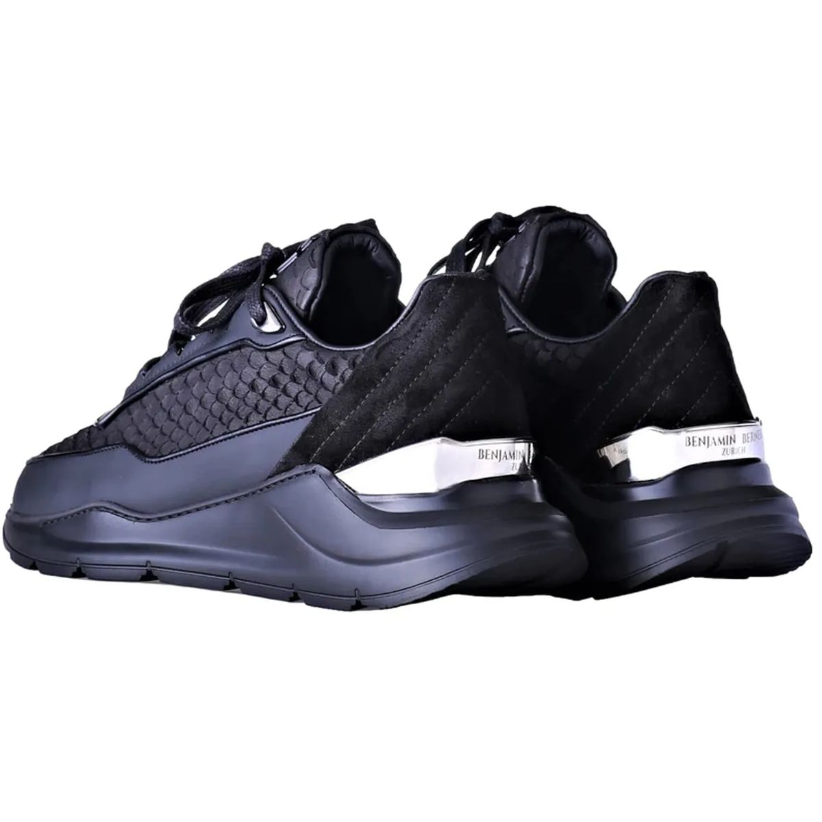 스니커즈 블랙 로우 BENJAMIN BERNER Heren Sneaker schwarz                        Low-Top Sneaker A0550054