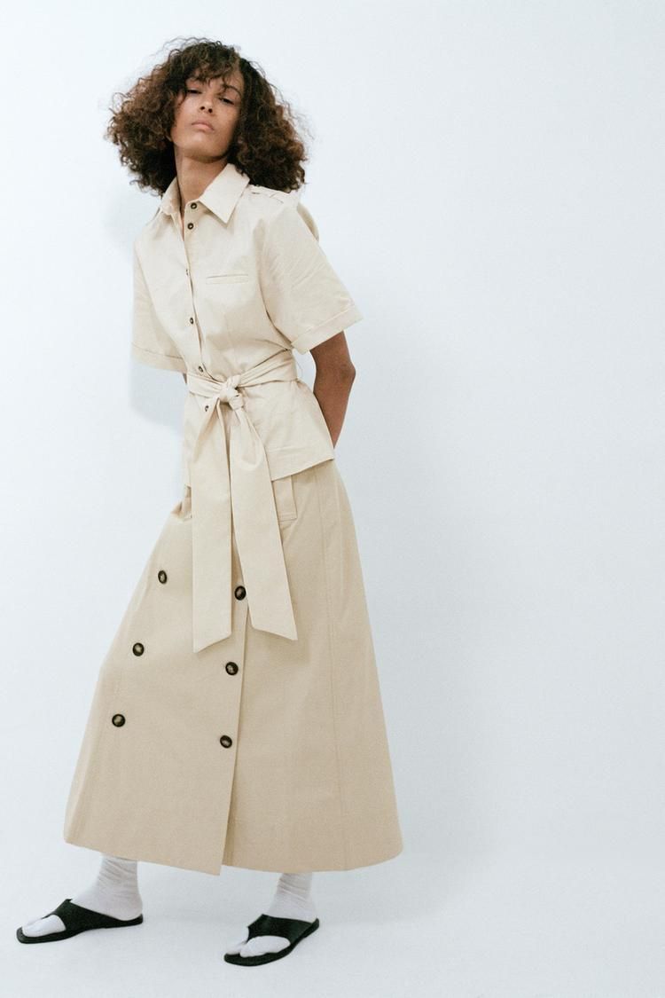 벨트 셔츠 숄더 BELTED SHIRT WITH SHOULDER TABS 429753714