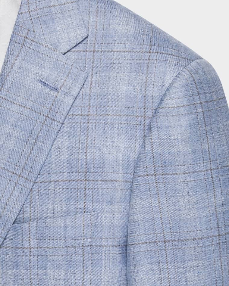 남성 스포츠 코트 Men's Plaid Single-Breasted Sport Coat prod276510257LIGHT BLUE
