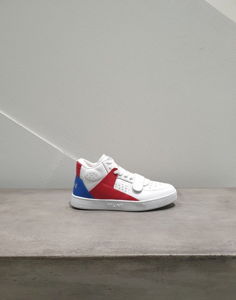 CELINE | CT-02 MID SNEAKERS WHITE/RED/BLUE スニーカー Celine Women CT02 Mid Sneakers Optic White Red Blue 29962820