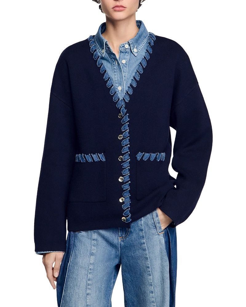 데님 트리밍 가디건 Denim Trim Cardigan  5384340