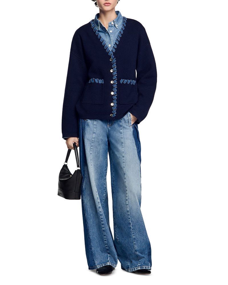 데님 트리밍 가디건 Denim Trim Cardigan  5384340