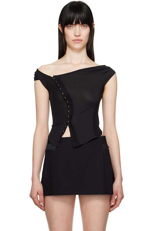블랙 스티치 탑 Black Cross Stitch Top 17255131