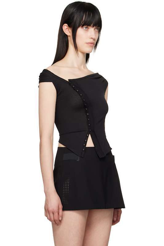 블랙 스티치 탑 Black Cross Stitch Top 17255131