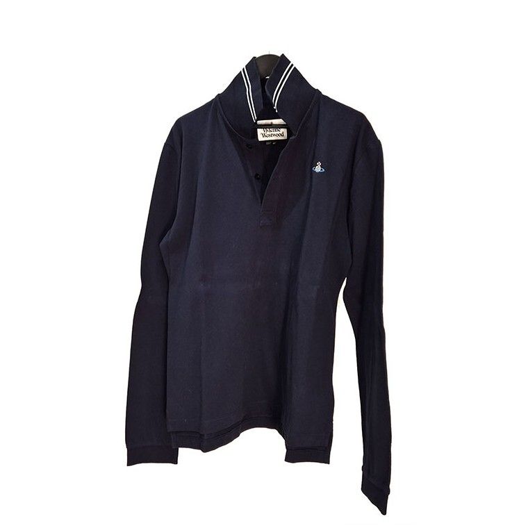 ETC. Navy Polo T-shirt with Vivienne Westwood Logo ETC. Navy Polo T-shirt with Vivienne Westwood Logo