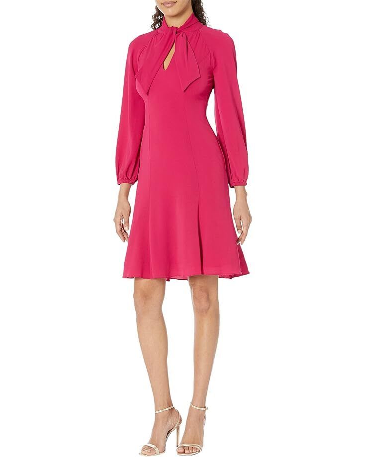 여성 런던 미디 드레스 블루종 슬리브 타이 Women's Maggy London Midi Dress with Blouson Sleeves and Front Tie  985806194608