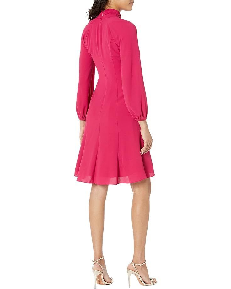 여성 런던 미디 드레스 블루종 슬리브 타이 Women's Maggy London Midi Dress with Blouson Sleeves and Front Tie  985806194608