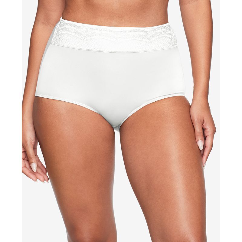 컴포트 레이스 Warners® No Pinching No Problems® Dig-Free Comfort Waist with Lace Microfiber Brief RS7401P 5759818 White