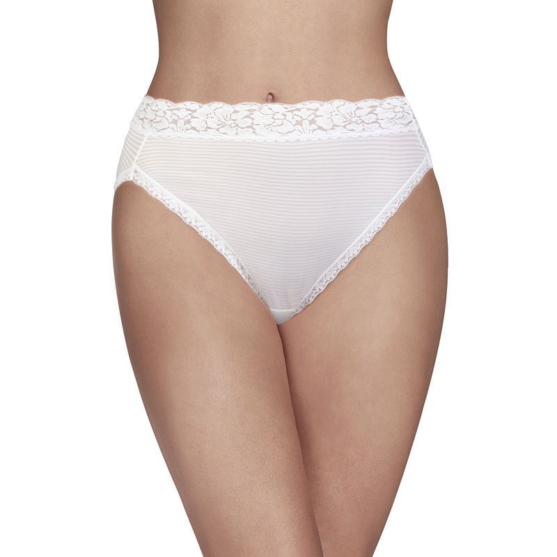 여성 레이스 Women's Flattering Lace Hi-Cut Panty Underwear 13280, extended sizes available 1948345 Star White