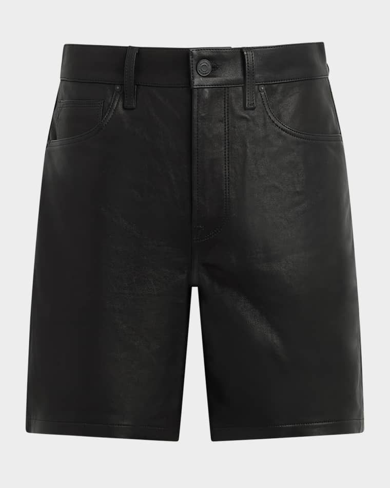 남성 가죽 바지 Men's 5-Pocket Leather Work Shorts prod280280362BLACK