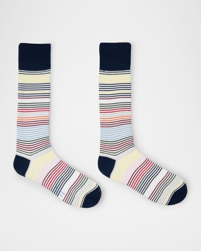 남성 시그니처 슬림 스트라이프 크루넥 삭스 Men's Idris Signature Thin Stripe Crew Socks prod277150015STRIPED