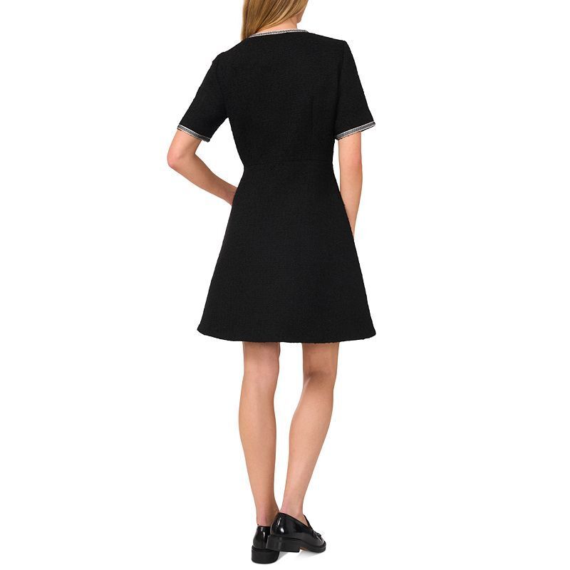 여성 트위드 반팔 시프트 드레스 Women's Tweed Short-Sleeve Button-Front Shift Dress 19719068 Rich Black