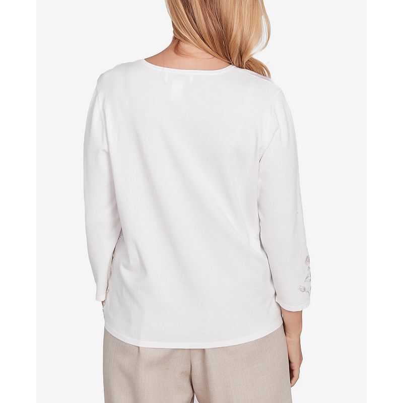 쁘띠 넥 골드 프린트 스웨터 Petite Kensington Gardens Split Neck Botanical Gold Foil Print Sweater 20917115 Neutral Multi