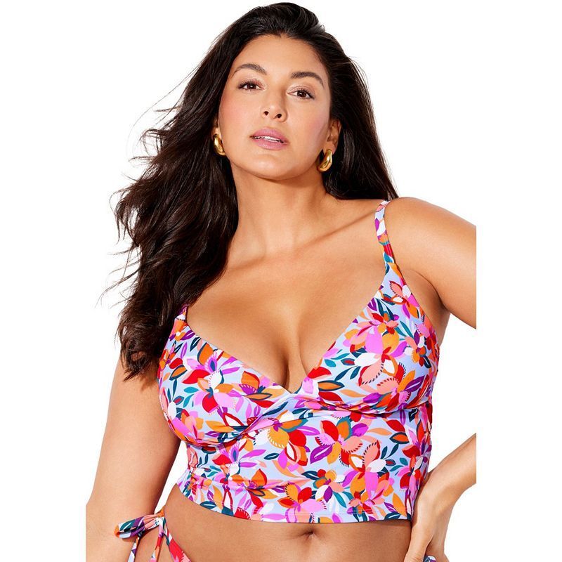 에센셜 크롭 탑 Plus Size Essential Cropped Tankini Top 21325880 Mod bloom