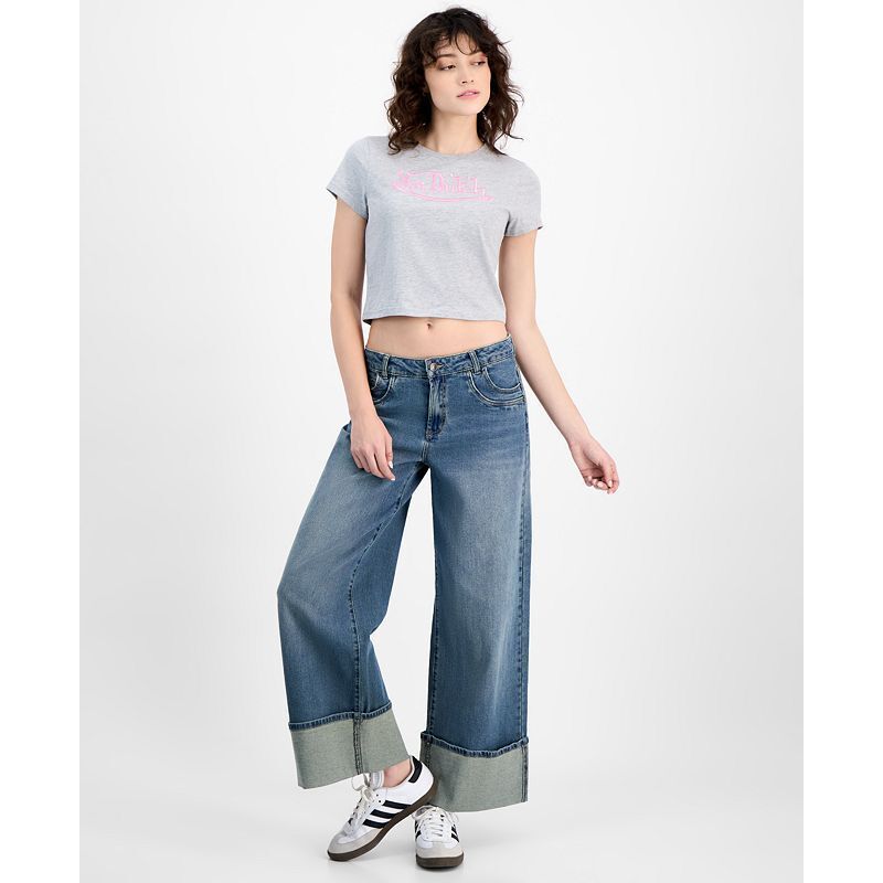 여성 반팔 그래픽 베이비 티셔츠 Women's Short-Sleeve Graphic Baby T-Shirt 20007144 Grey Pink