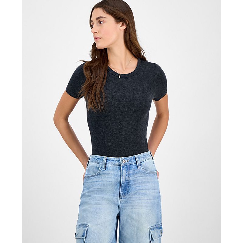 반팔 심리스 Juniors' Short-Sleeve Seamless Bodysuit 20431902 Black