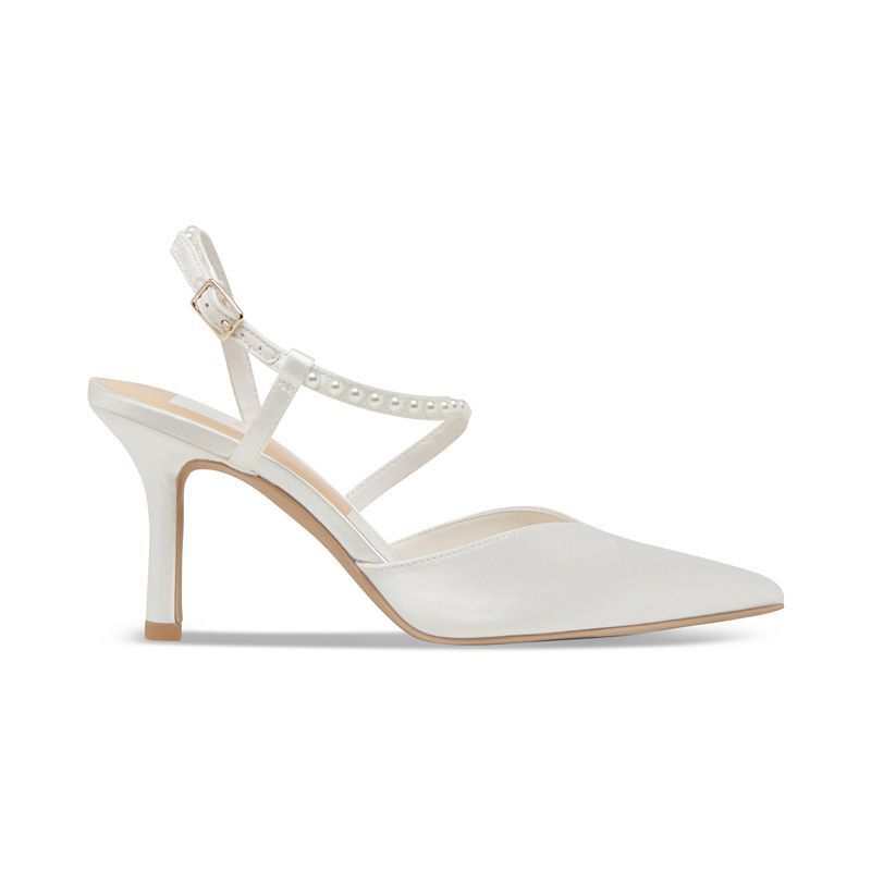 여성 진주 스틸레토 펌프스 Women's Kamra Pearl Stiletto Pumps 20148795 True White Satin
