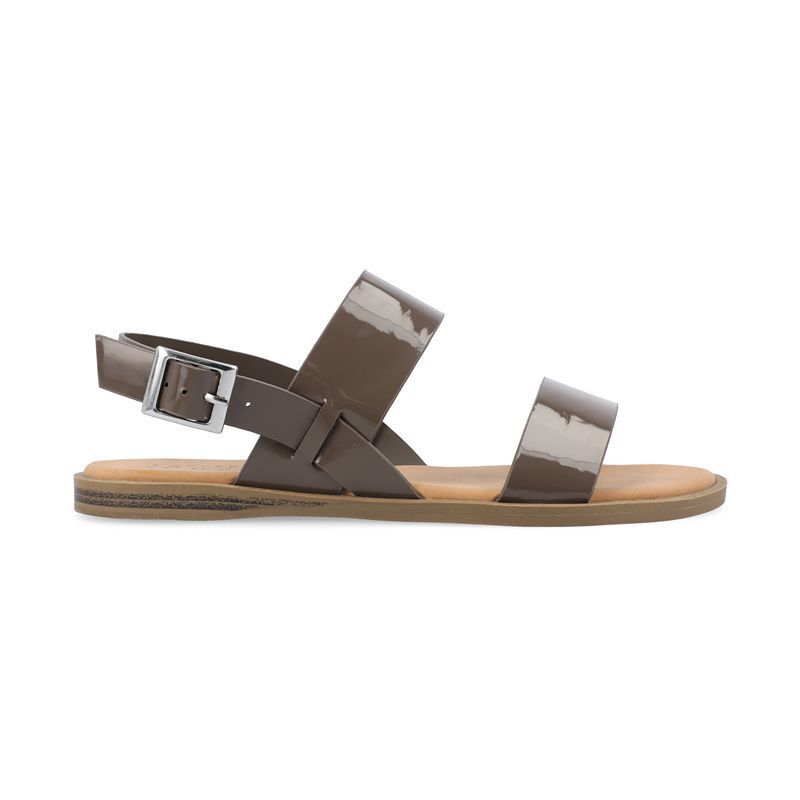 여성 더블 스트랩 플랫 샌들 Women's Lavine Double Strap Flat Sandals 9597463 Taupe Patent