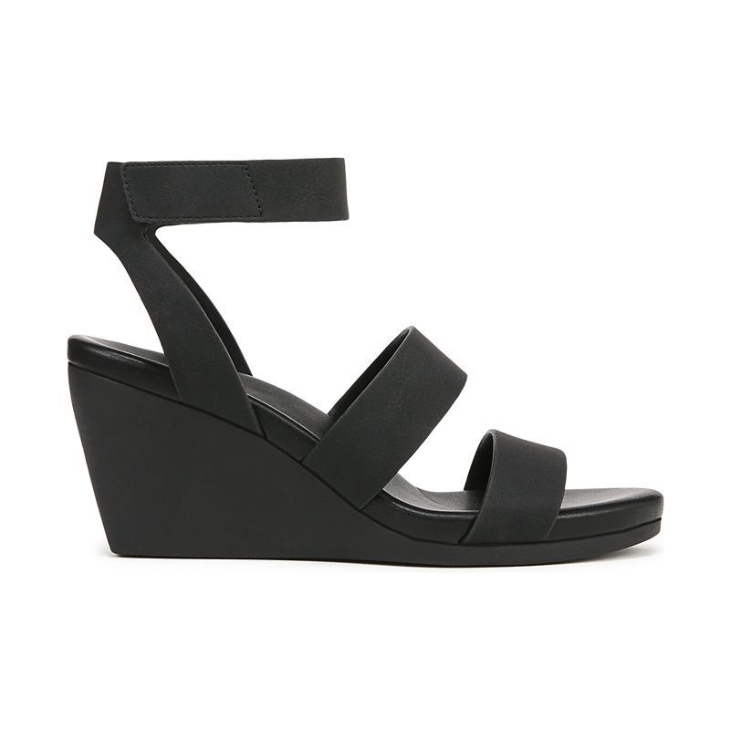 여성 웨지 샌들 Women's Priya Strappy Wedge Sandals 20522135 Black Faux Nubuck