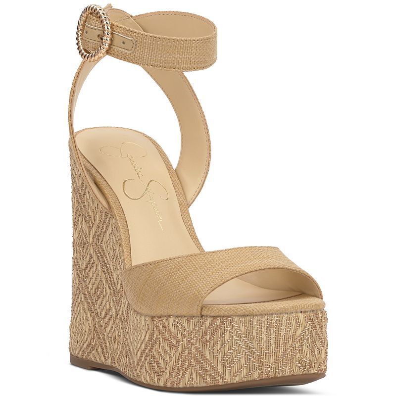 여성 플랫폼 웨지 샌들 Women's Kamindi Ankle-Strap Platform Wedge Sandals 20572988 Natural Raffia Multi