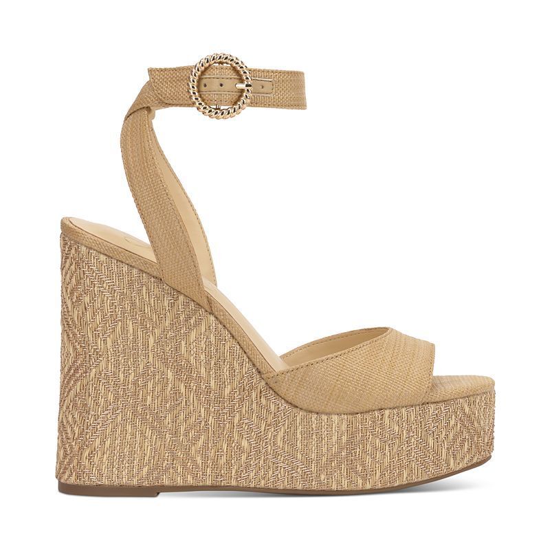 여성 플랫폼 웨지 샌들 Women's Kamindi Ankle-Strap Platform Wedge Sandals 20572988 Natural Raffia Multi