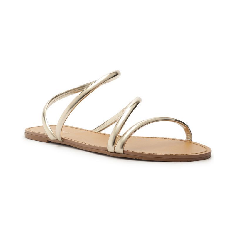 여성 라운드 플랫 샌들 Women's Mikayla Round Toe Flat Sandals 18130381 Gold