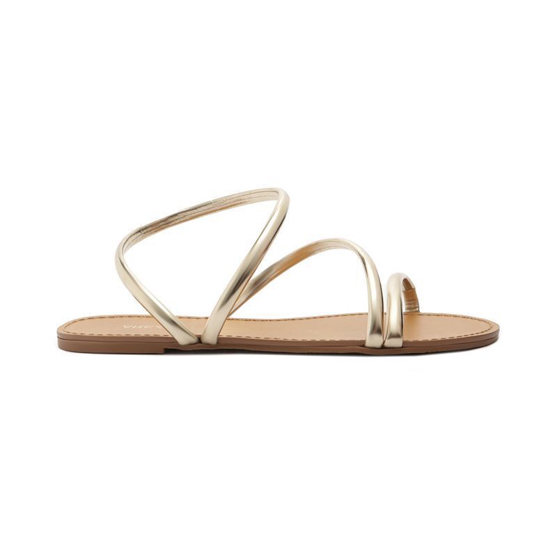 여성 라운드 플랫 샌들 Women's Mikayla Round Toe Flat Sandals 18130381 Gold