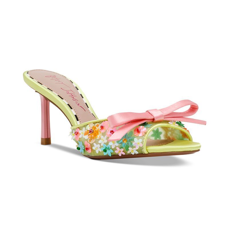 여성 플로랄 스틸레토 슬립온 뮬 Women's Naddia Ditzy Floral Stiletto Slip-On Mules 19618094 Lime Multi