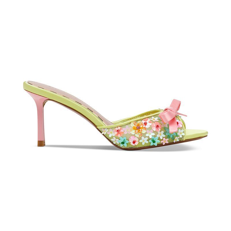 여성 플로랄 스틸레토 슬립온 뮬 Women's Naddia Ditzy Floral Stiletto Slip-On Mules 19618094 Lime Multi