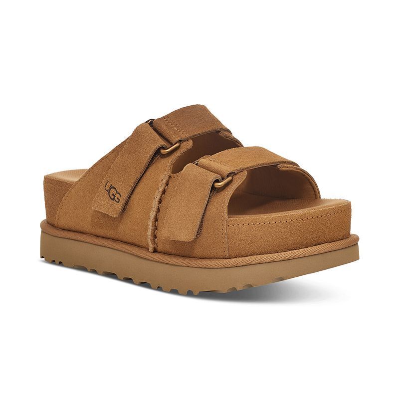 여성 하이 슬리퍼 더블 스트랩 플랫폼 샌들 Women's Goldenstar Hi Slide Double Strap Platform Sandals  16444658 Chestnut