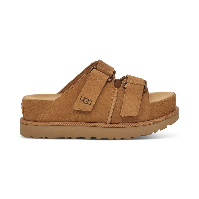 여성 하이 슬리퍼 더블 스트랩 플랫폼 샌들 Women's Goldenstar Hi Slide Double Strap Platform Sandals  16444658 Chestnut