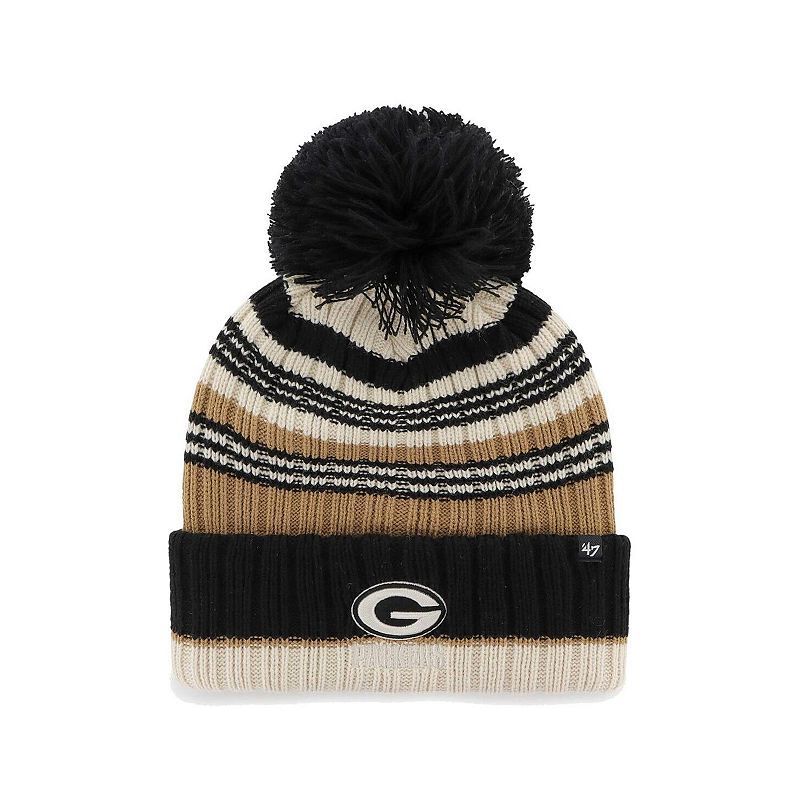 여성 네츄럴 그린 니트 모자 폼 Women's Natural Green Bay Packers Barista Cuffed Knit Hat with Pom 17403891 Natural