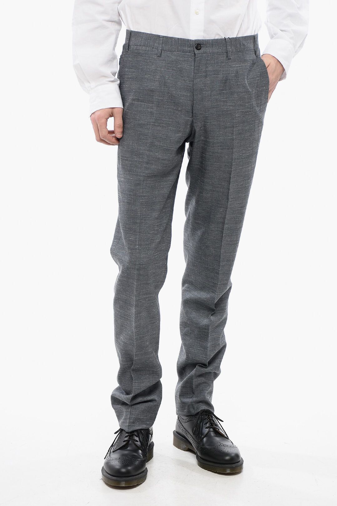 팬츠 벨트 Silk-blended LEADER Pants with Belt Loops 617984