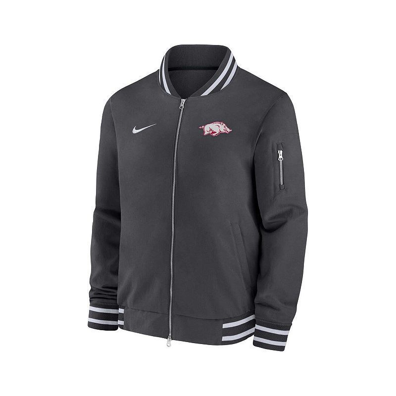 남성 집업 봄버 자켓 Men's Anthracite Arkansas Razorbacks Full-Zip Bomber Jacket 20817927 Anthracite