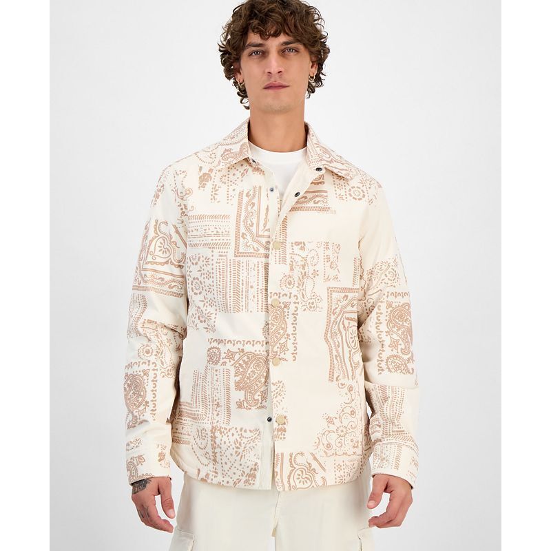 남성 셔츠 자켓 Men's Bandana-Print Shirt Jacket 19879424 Vanilla Urban Sky Bandana