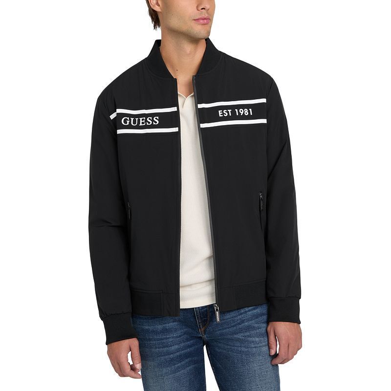 남성 경량 로고 집업 봄버 자켓 Men's Lightweight Logo Full-Zip Bomber Jacket 21171675 Jet Black