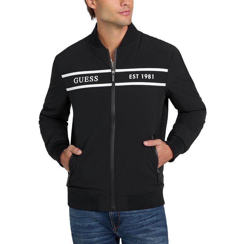 남성 경량 로고 집업 봄버 자켓 Men's Lightweight Logo Full-Zip Bomber Jacket 21171675 Jet Black