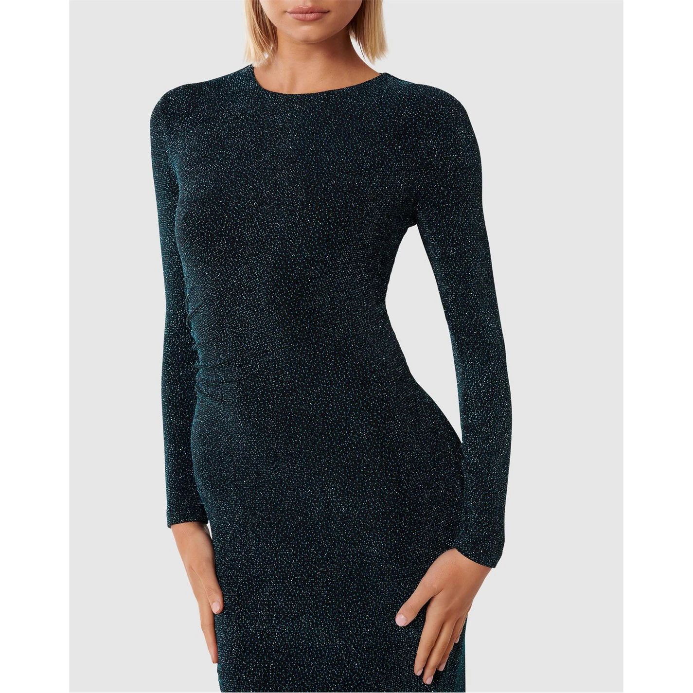 모니카 바디콘 드레스 Monica Ruched Glitter Bodycon Dress Teal Glitter 30942218