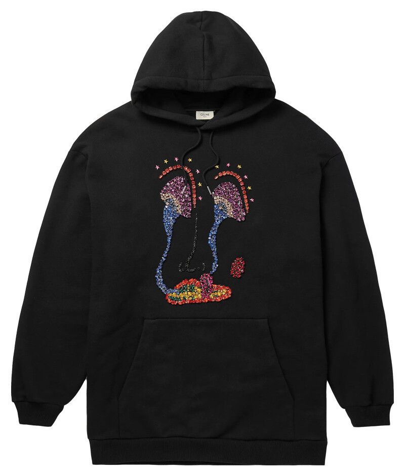 CELINE | PAISLEY VERSE ARTIST EMBROIDERY HOODIE フーデ Celine Artist Paisley Beaded Embroidery Hoodie Black