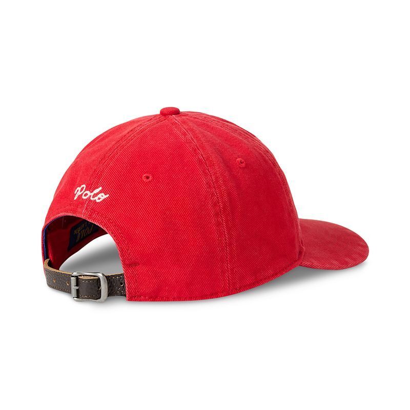 남성 로고 워시드 트윌 모자 Men's Logo Washed Twill Ball Cap 19363785 RL 2000 Red