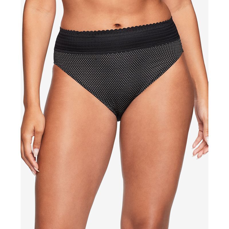 컴포트 레이스 Warners® No Pinching No Problems® Dig-Free Comfort Waist with Lace Microfiber Hi-Cut 5109 561743 Black Dot