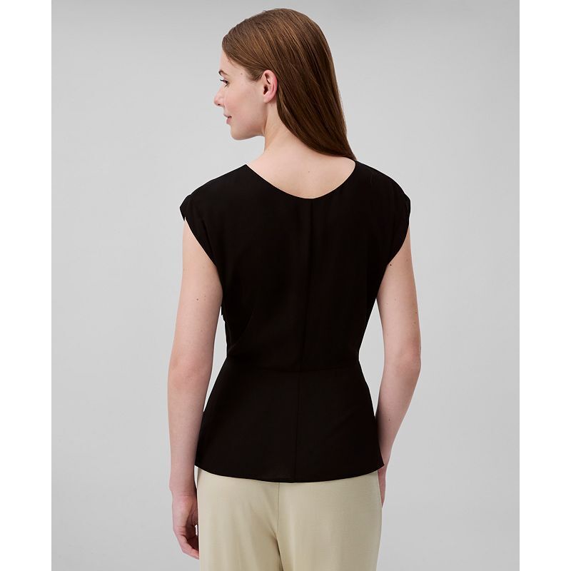 여성 쉬폰 탑 Women's Twisted-Front Chiffon Top 20919381 Black