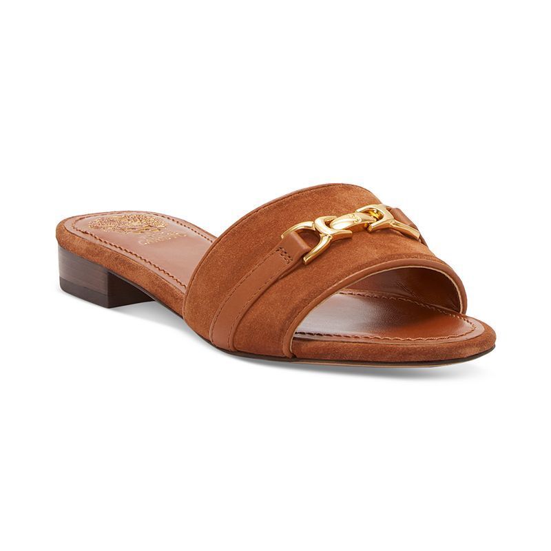 여성 홀스빗 슬리퍼 샌들 Women's Maxine Horsebit Slide Sandals 20485193 Carmello Brown Suede
