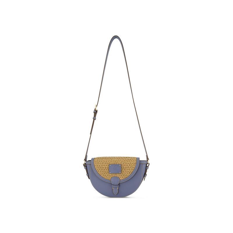 크로스백 플랩 가방 Raffia/PU Crossbody Flap Bag 20977029 Navy