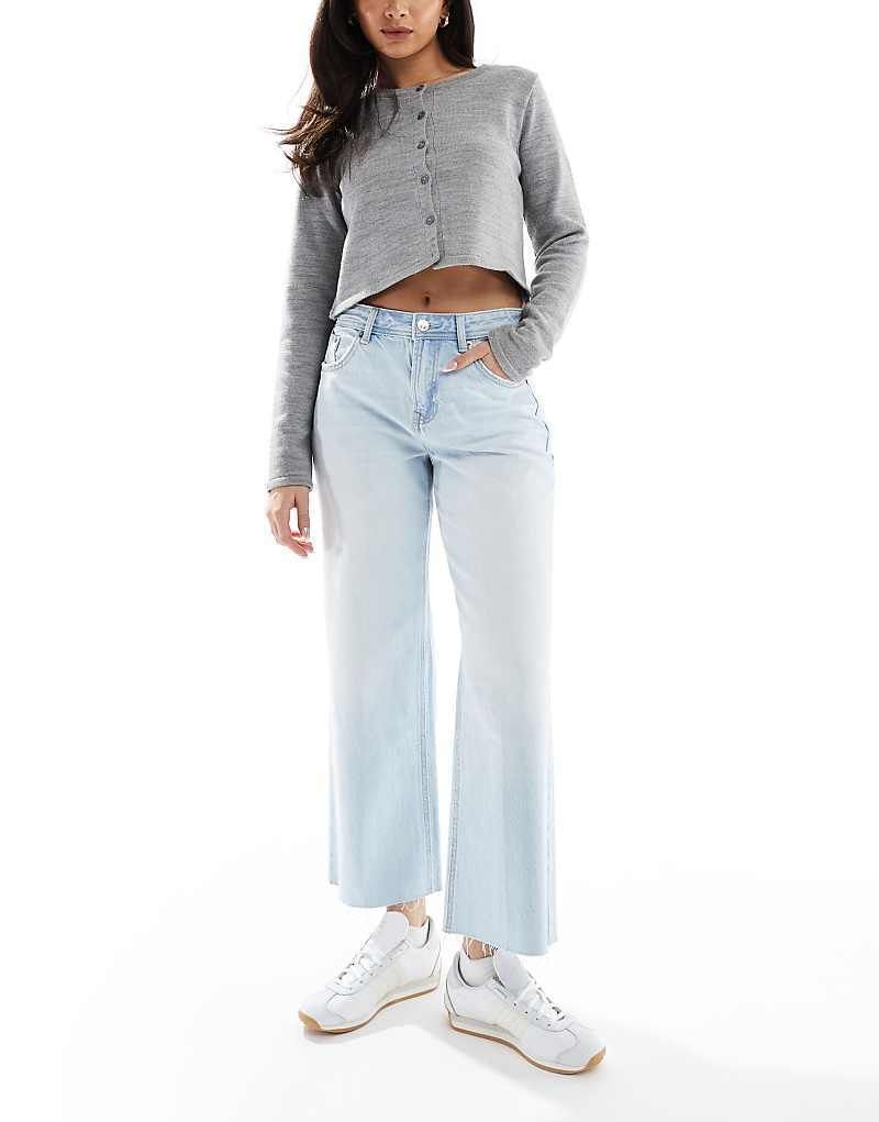 데님 라이트 블루 D96   Verkurzte, gerade geschnittene Jeans in Hellblau 208175769HELLBLAU